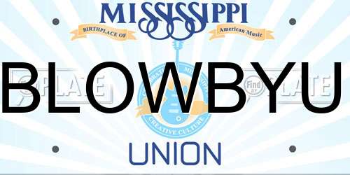 BLOWBYU Mississippi License Plate