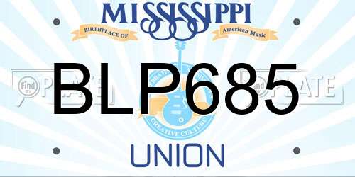 BLP685 Mississippi License Plate