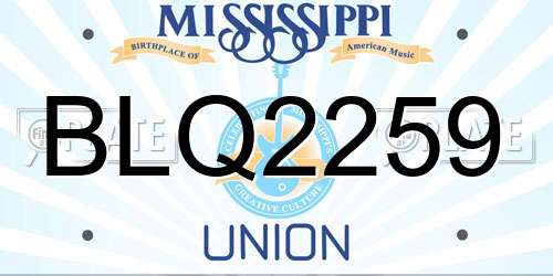 BLQ2259 Mississippi License Plate
