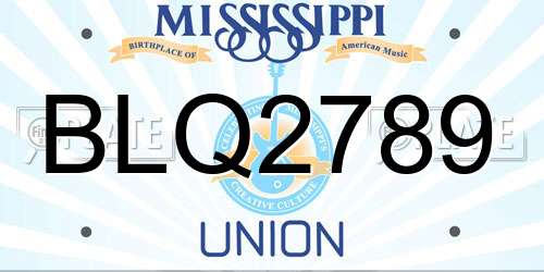 BLQ2789 Mississippi License Plate