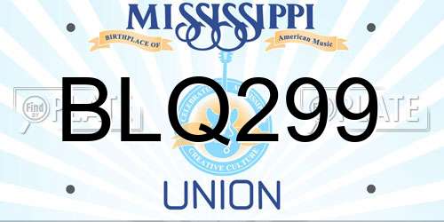 BLQ299 Mississippi License Plate