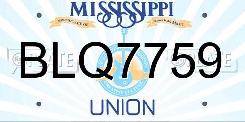 BLQ7759 Mississippi License Plate