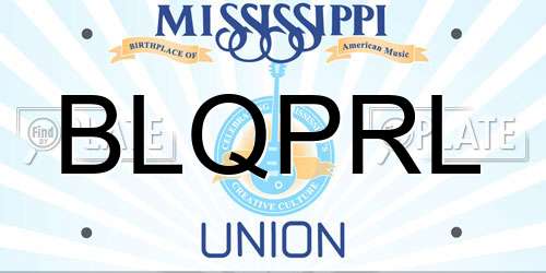 BLQPRL Mississippi License Plate