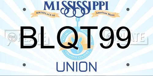 BLQT99 Mississippi License Plate