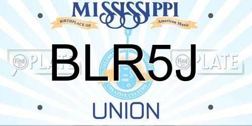 BLR5J Mississippi License Plate