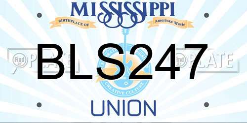 BLS247 Mississippi License Plate