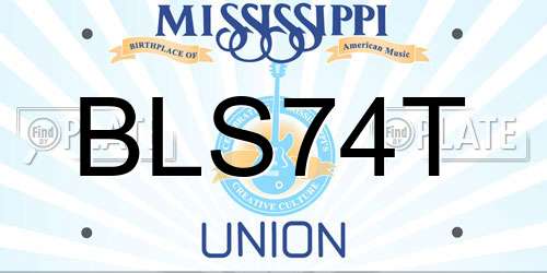 BLS74T Mississippi License Plate