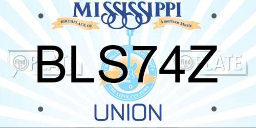 BLS74Z Mississippi License Plate