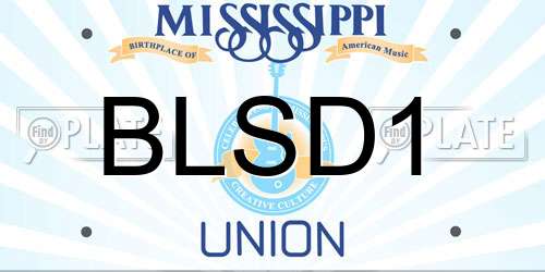 BLSD1 Mississippi License Plate