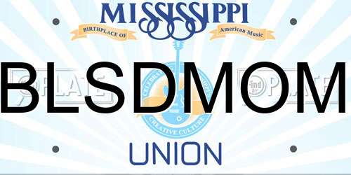 BLSDMOM Mississippi License Plate