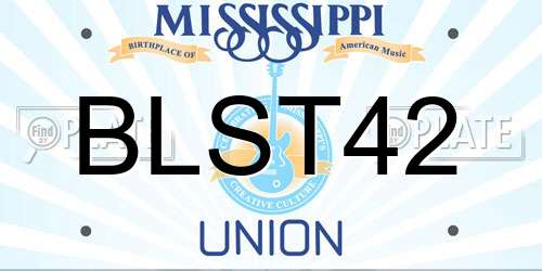 BLST42 Mississippi License Plate