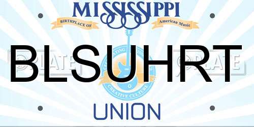 BLSUHRT Mississippi License Plate