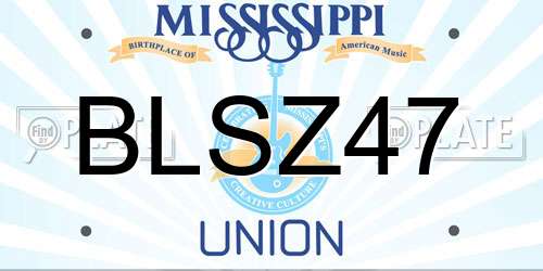 BLSZ47 Mississippi License Plate
