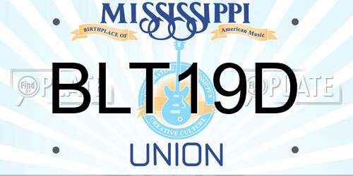 BLT19D Mississippi License Plate