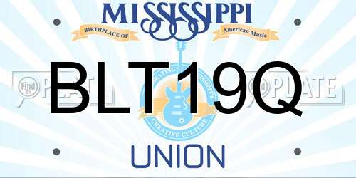 BLT19Q Mississippi License Plate