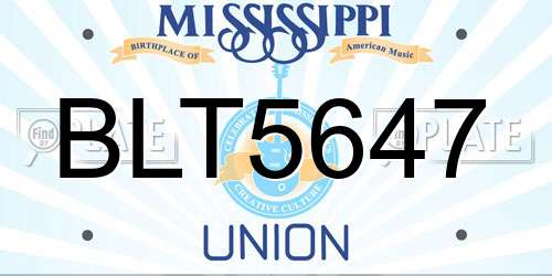 BLT5647 Mississippi License Plate