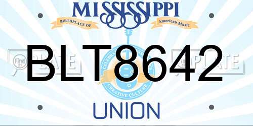BLT8642 Mississippi License Plate