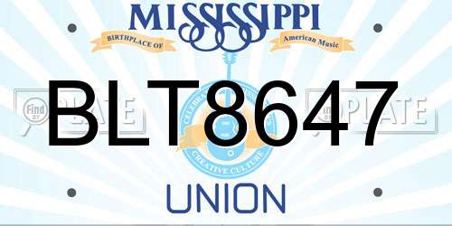 BLT8647 Mississippi License Plate