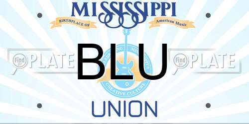 BLU Mississippi License Plate