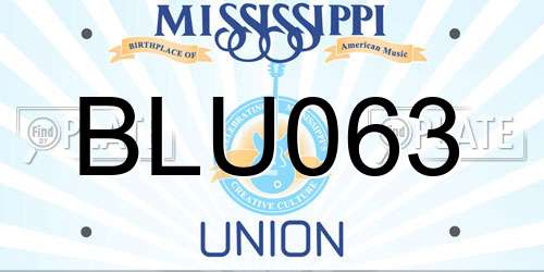 BLU063 Mississippi License Plate