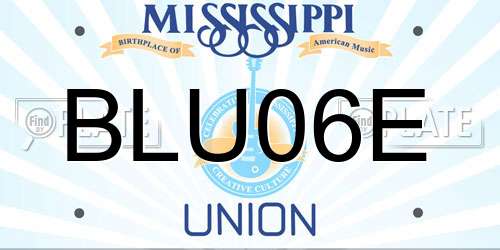 BLU06E Mississippi License Plate