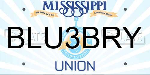 BLU3BRY Mississippi License Plate