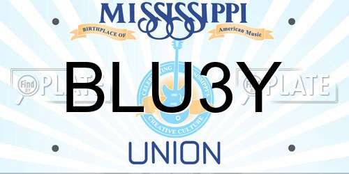 BLU3Y Mississippi License Plate