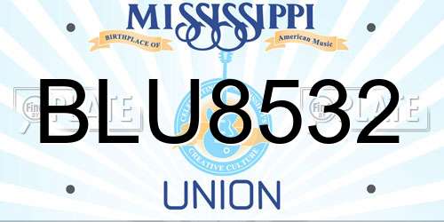 BLU8532 Mississippi License Plate