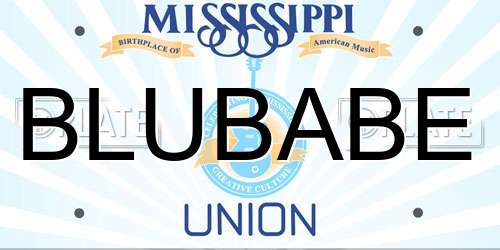 BLUBABE Mississippi License Plate