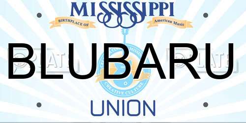 BLUBARU Mississippi License Plate