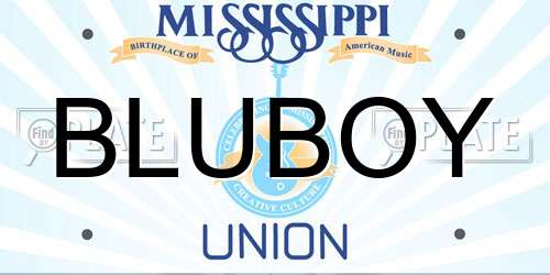 BLUBOY Mississippi License Plate