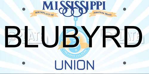BLUBYRD Mississippi License Plate