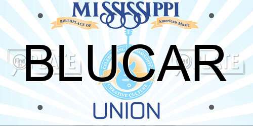 BLUCAR Mississippi License Plate