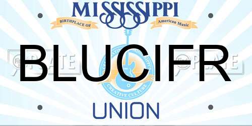 BLUCIFR Mississippi License Plate