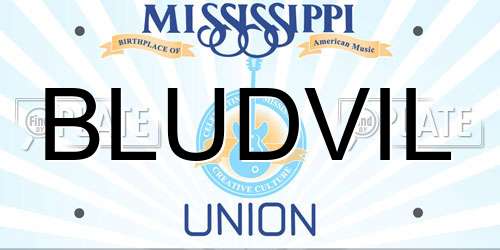BLUDVIL Mississippi License Plate
