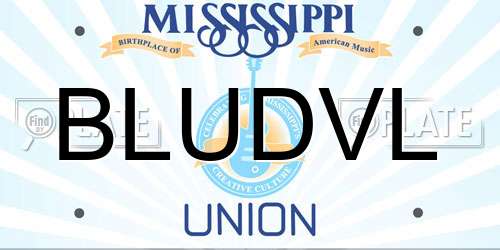 BLUDVL Mississippi License Plate