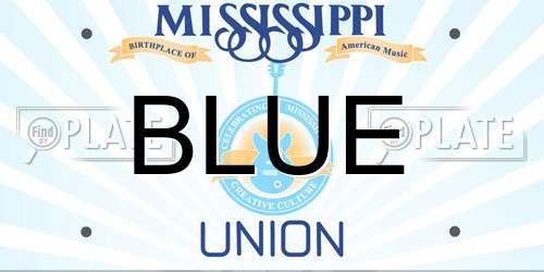 BLUE Mississippi License Plate