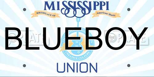 BLUEBOY Mississippi License Plate