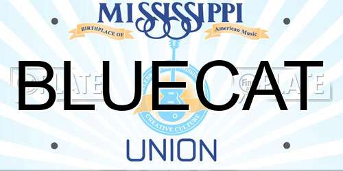 BLUECAT Mississippi License Plate