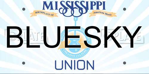 BLUESKY Mississippi License Plate