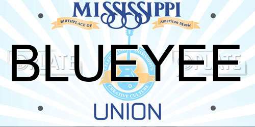 BLUEYEE Mississippi License Plate
