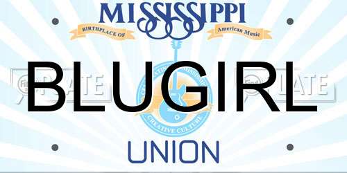 BLUGIRL Mississippi License Plate