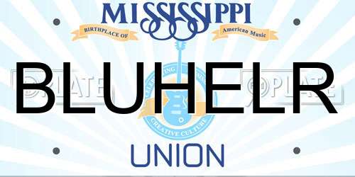 BLUHELR Mississippi License Plate