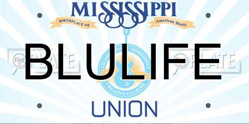 BLULIFE Mississippi License Plate