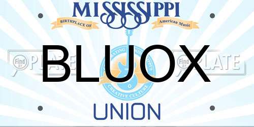 BLUOX Mississippi License Plate