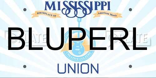 BLUPERL Mississippi License Plate