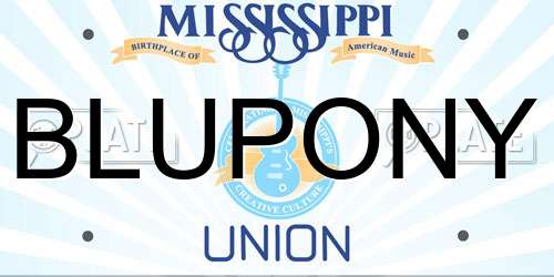 BLUPONY Mississippi License Plate