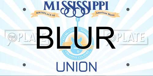 BLUR Mississippi License Plate
