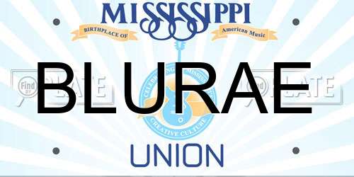 BLURAE Mississippi License Plate