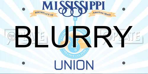 BLURRY Mississippi License Plate